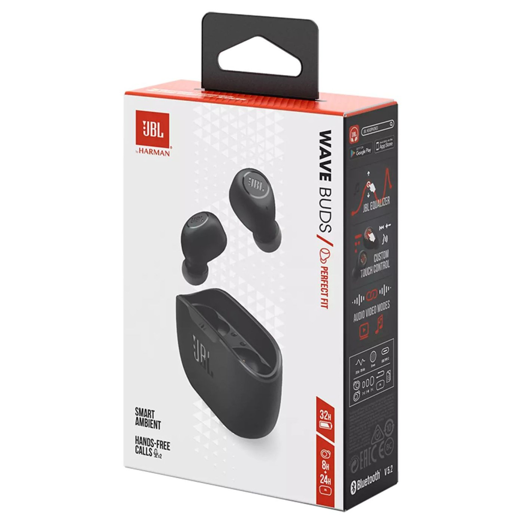 Наушники JBL Wave Buds TWS Black (JBLWBUDSBLK) - 10