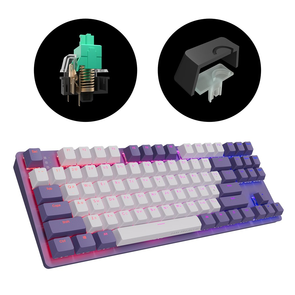Клавиатура Dark Project KD87A Mech. g3ms Sapphire Violet (DPO-KD-87A-400300-GMT) - 6