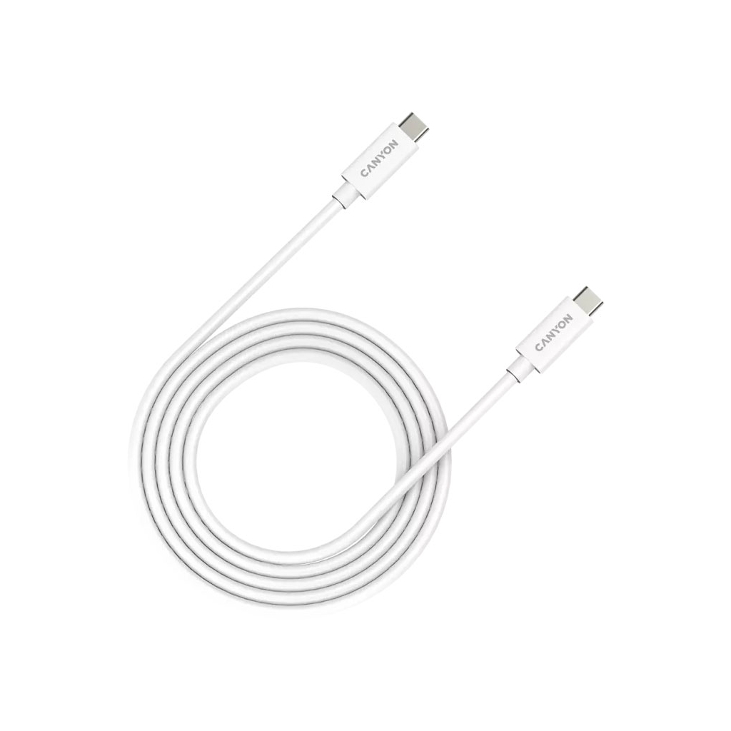 Дата кабель USB-C to USB-C 2.0m UC-42 5A 240W(ERP) E-MARK, white Canyon (CNS-USBC42W) Дата кабель USB-C to USB-C 2.0m UC-42 5A 240W(ERP) E-MARK, white Canyon (CNS-USBC42W)