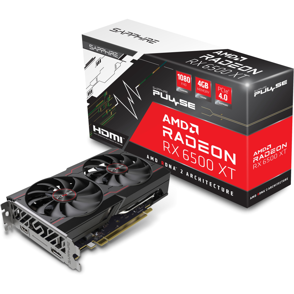 Видеокарта Sapphire Radeon RX 6500 XT 4Gb PULSE DUAL (11314-01-20G) - 6 Видеокарта Sapphire Radeon RX 6500 XT 4Gb PULSE DUAL (11314-01-20G) - 6