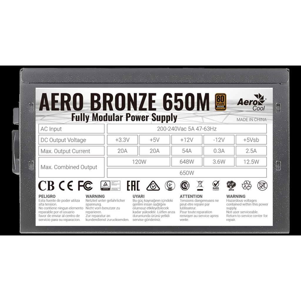 Блок питания AeroCool 650W Aero Bronze (ACPB-AR65AEC.1M) - 5