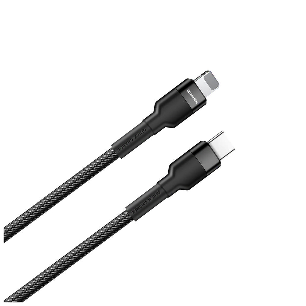 Дата кабель ColorWay USB-C to Lightning 0.3m 3А black (CW-CBPDCL054-BK) - 1 Дата кабель ColorWay USB-C to Lightning 0.3m 3А black (CW-CBPDCL054-BK) - 1