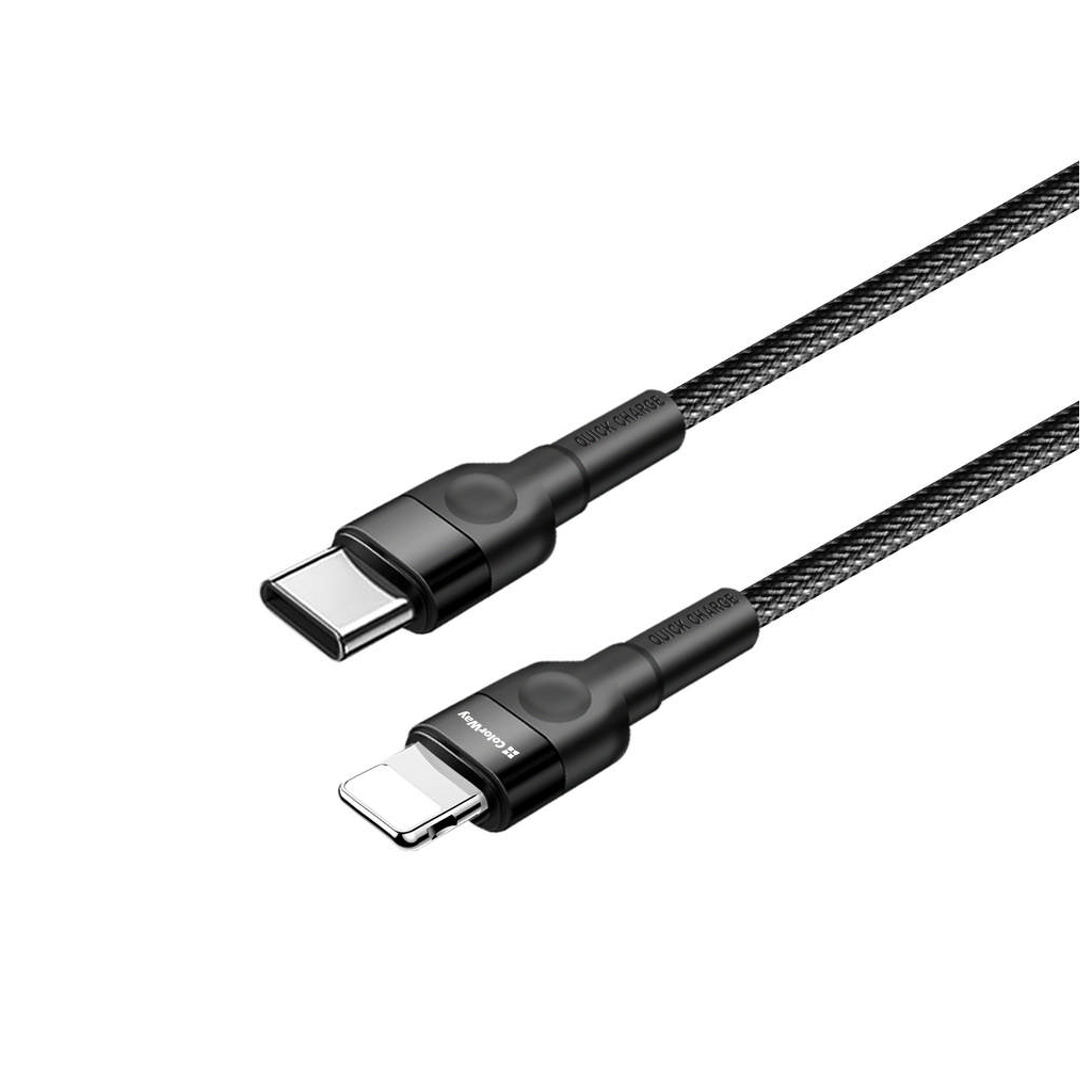 Дата кабель ColorWay USB-C to Lightning 0.3m 3А black (CW-CBPDCL054-BK) - 3 Дата кабель ColorWay USB-C to Lightning 0.3m 3А black (CW-CBPDCL054-BK) - 3