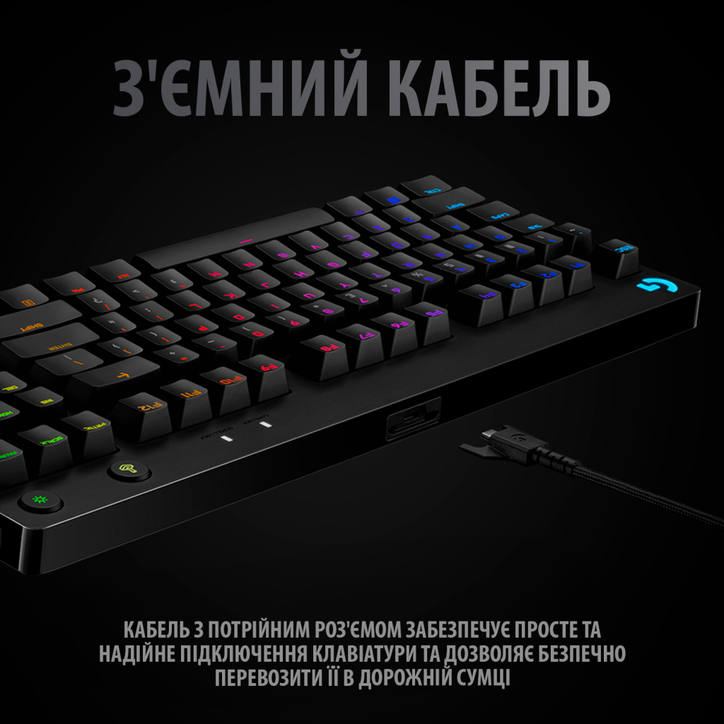 Клавиатура Logitech G PRO Mechanical Gaming USB Black (920-009392) - 5