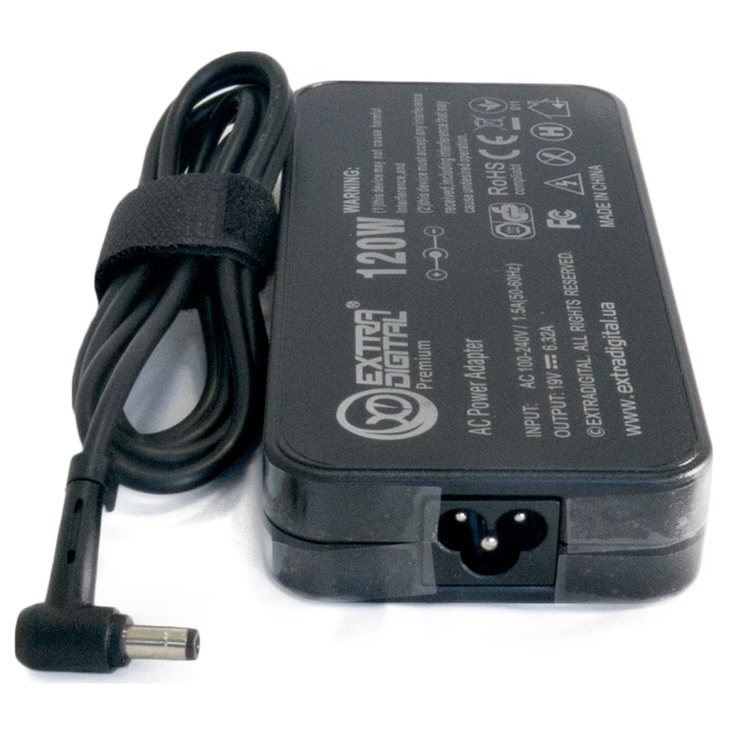 Блок питания к ноутбуку Extradigital Asus 19V, 6.32A, 120W (5.5x2.5) Slim (PSA3892) - 1
