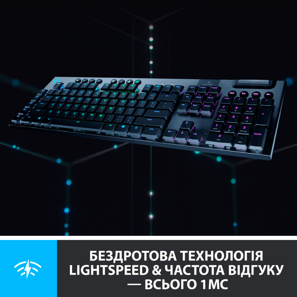 Клавиатура Logitech G915 Lightspeed RGB Wireless GL Tactile UA Black (920-008910) - 8