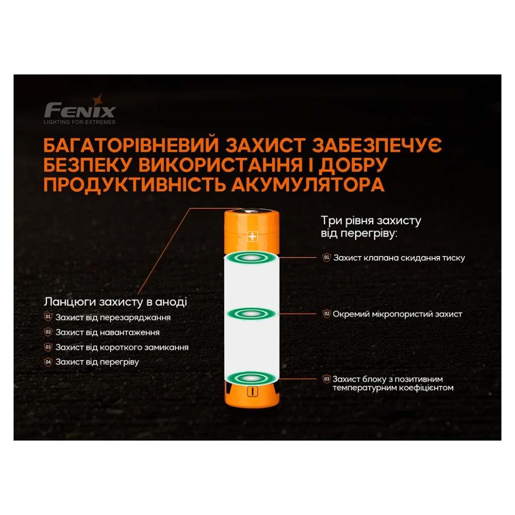 Аккумулятор Fenix 21700 V2.0 (ARB-L21-5000V20) - 5 Аккумулятор Fenix 21700 V2.0 (ARB-L21-5000V20) - 5