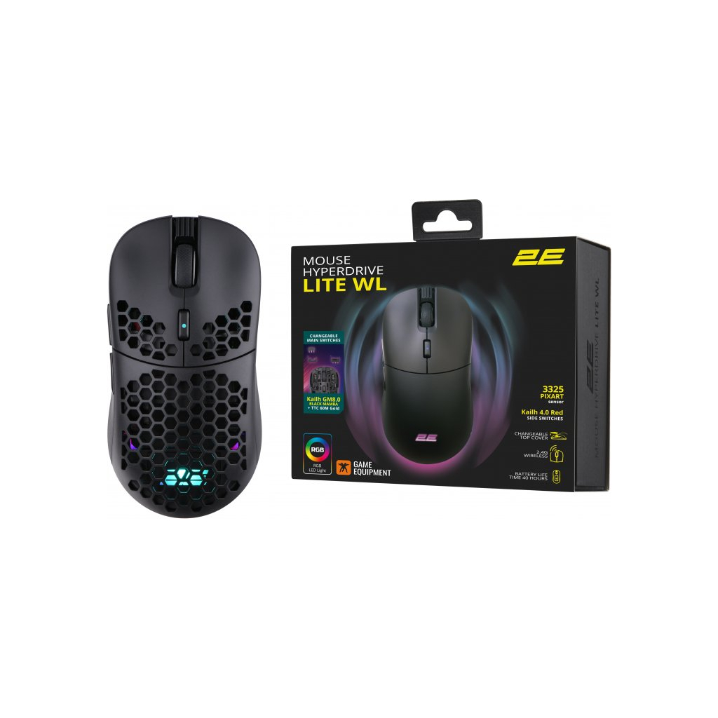Мышка 2E Gaming HyperDrive Lite RGB Wireless/USB Black (2E-MGHDL-WL-BK) - 11
