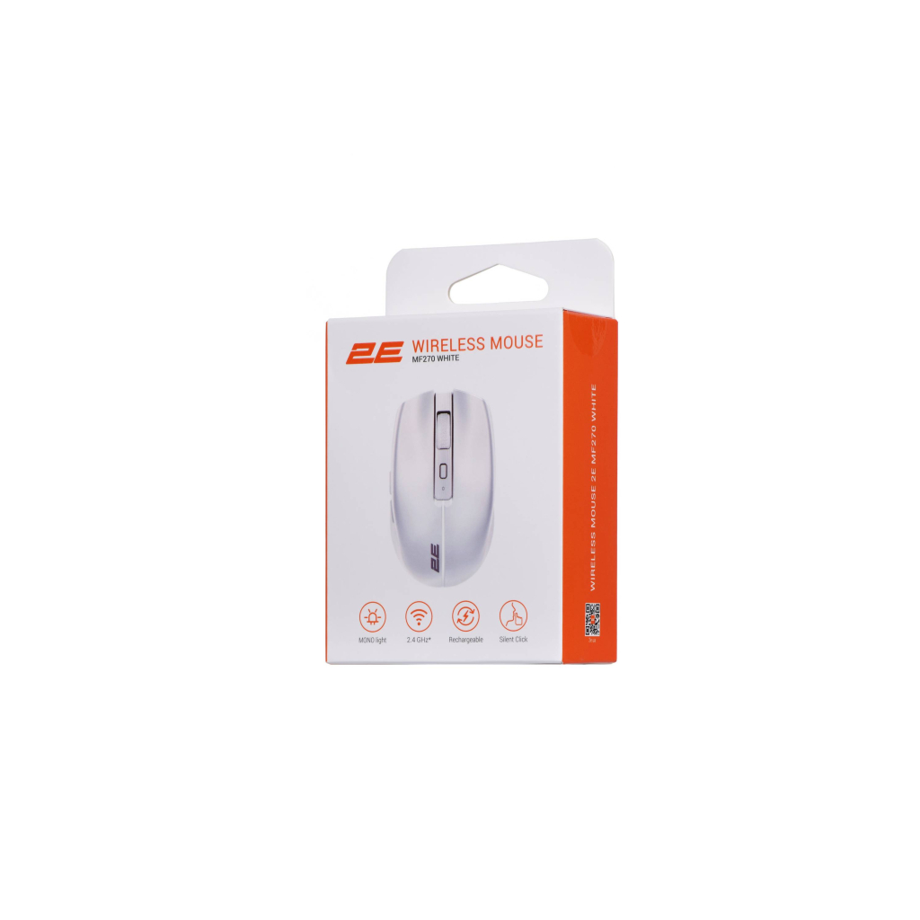 Мышка 2E MF270 Silent Rechargeable Wireless White (2E-MF270WWH) - 1