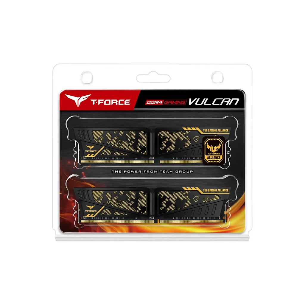 Модуль памяти для компьютера DDR4 16GB (2x8GB) 3200 MHz Vulcan TUF Yellow Team (TLTYD416G3200HC16CDC01) - 2