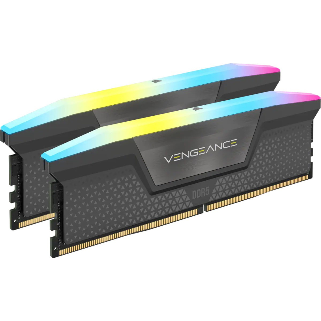 Модуль памяти для компьютера DDR5 32GB (2x16GB) 6000 MHz Vengeance RGB Black Corsair (CMH32GX5M2B6000C40) - 1
