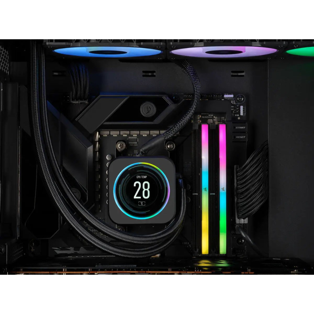 Модуль памяти для компьютера DDR5 32GB (2x16GB) 6000 MHz Vengeance RGB Black Corsair (CMH32GX5M2B6000C40) - 2