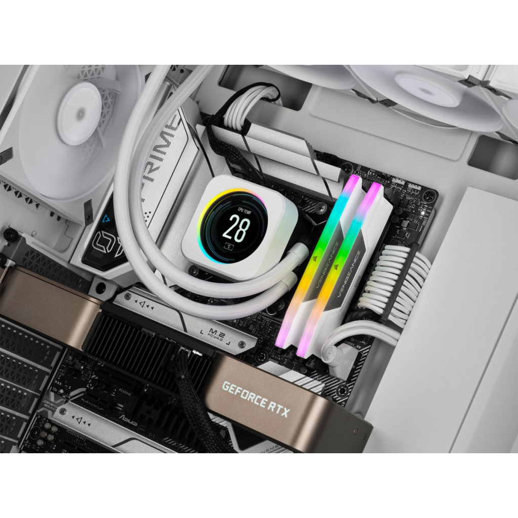 Модуль памяти для компьютера DDR5 32GB (2x16GB) 6000 MHz Vengeance RGB White Corsair (CMH32GX5M2B6000C40W) - 3