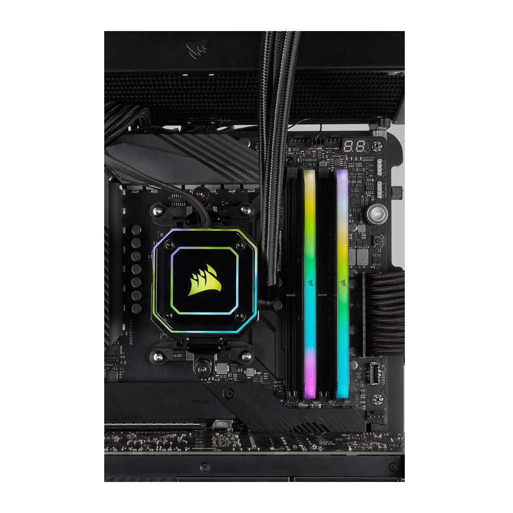 Модуль памяти для компьютера DDR5 64GB (2x32GB) 5600 MHz Vengeance RGB Black Corsair (CMH64GX5M2B5600C36) - 5