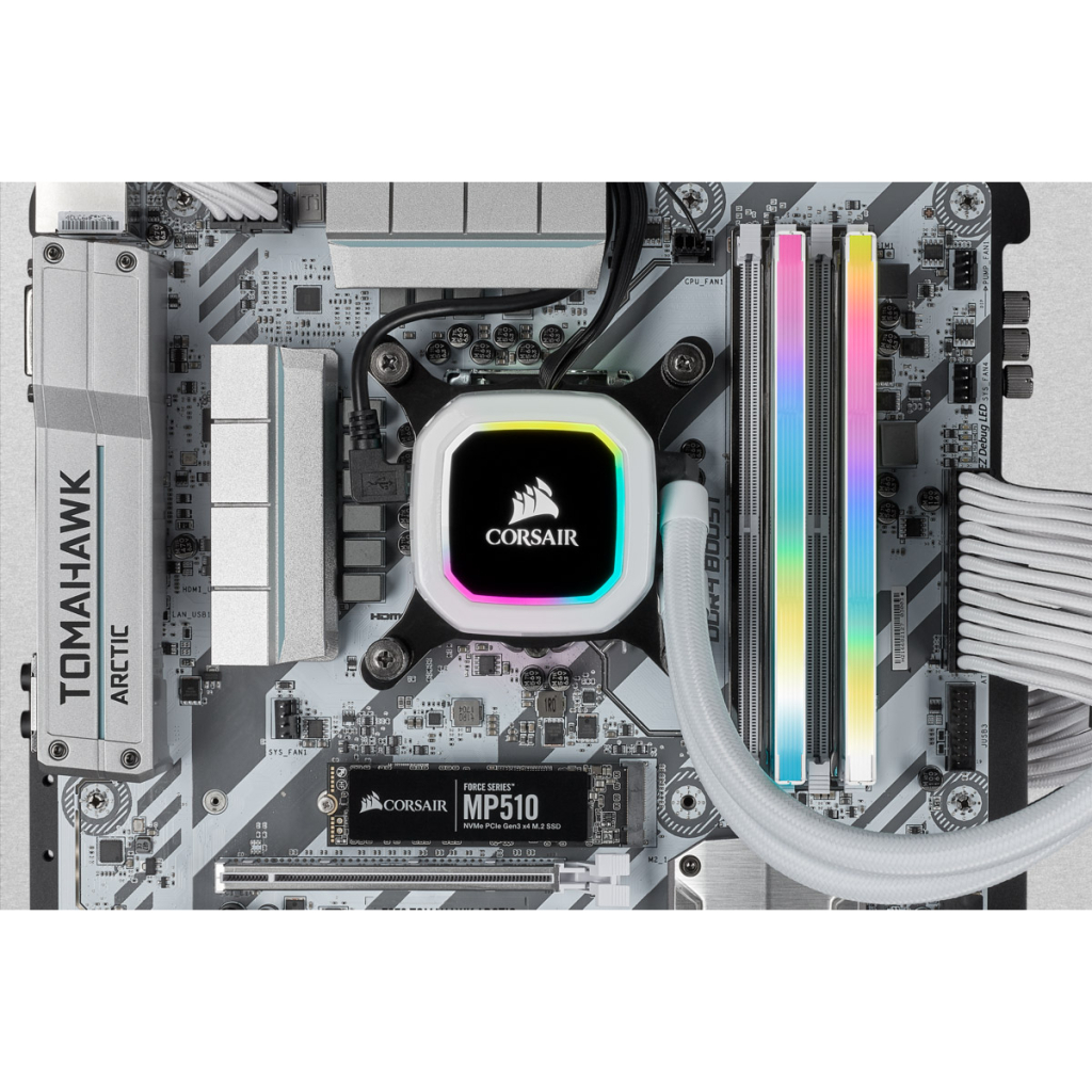 Модуль памяти для компьютера DDR4 32GB (2x16GB) 3600 MHz Vengeance RGB Pro SL White Corsair (CMH32GX4M2D3600C18W) - 3