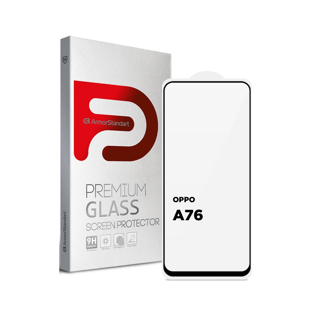 Стекло защитное Armorstandart Full Glue OPPO А76 Black (ARM66967)