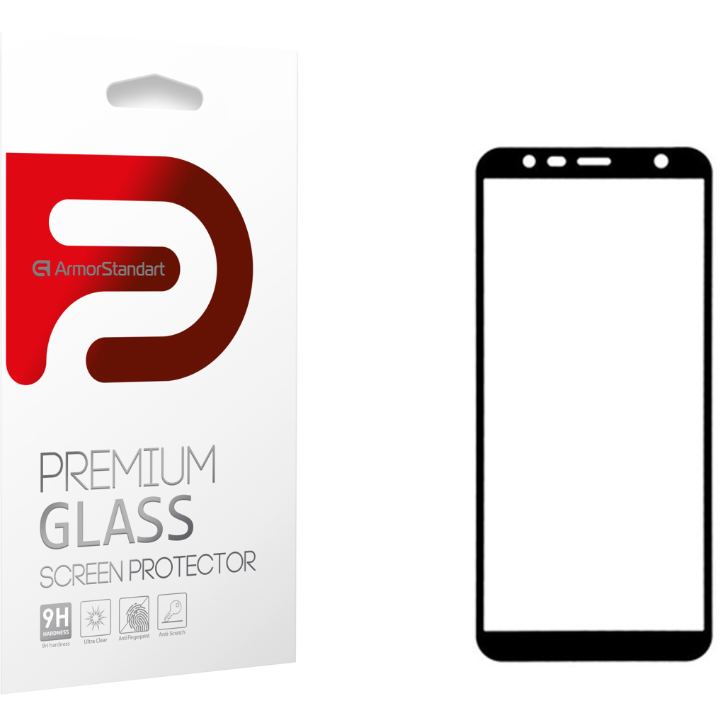 Стекло защитное Armorstandart Full Glue Samsung J4+ 2018 Black (ARM53559-GFG-BK)