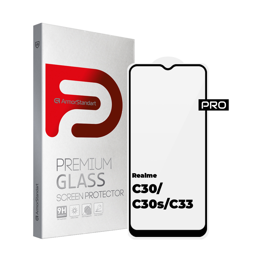 Стекло защитное Armorstandart Pro Realme C30/C30s/C33 Black (ARM64728)