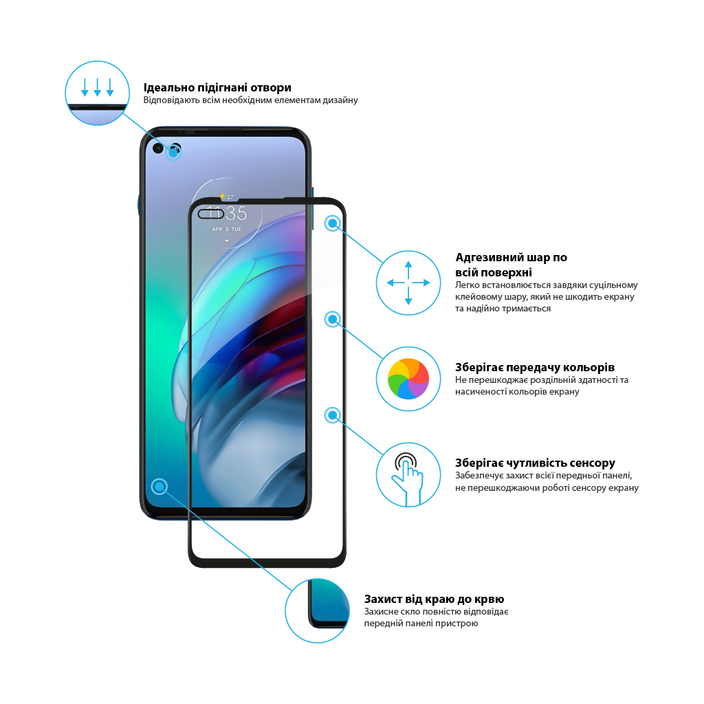 Стекло защитное Global Full Glue MOTO G100 (1283126521324) - 2