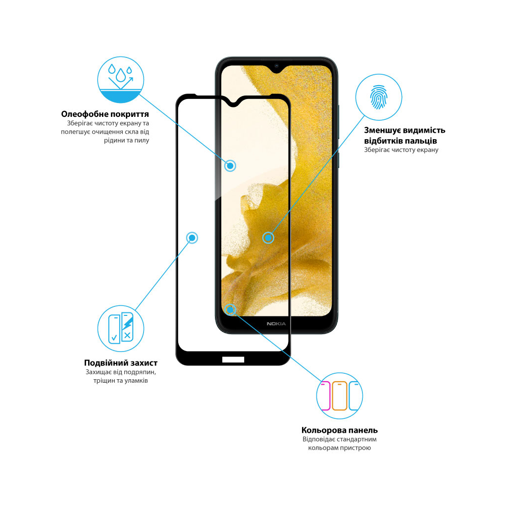 Стекло защитное Global Full Glue Nokia C30 4G (1283126528811) - 3