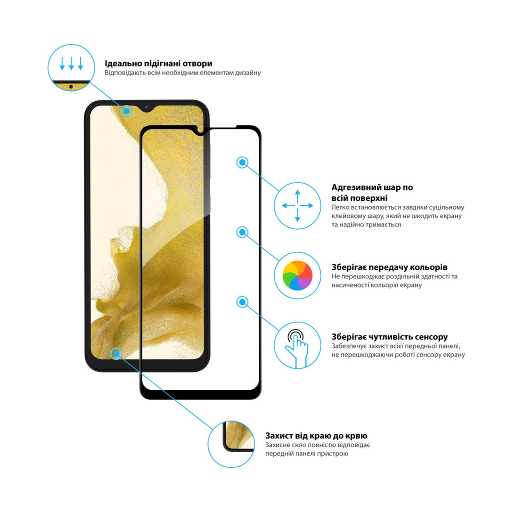 Стекло защитное Global Full Glue Samsung A04 (1283126544828) - 2