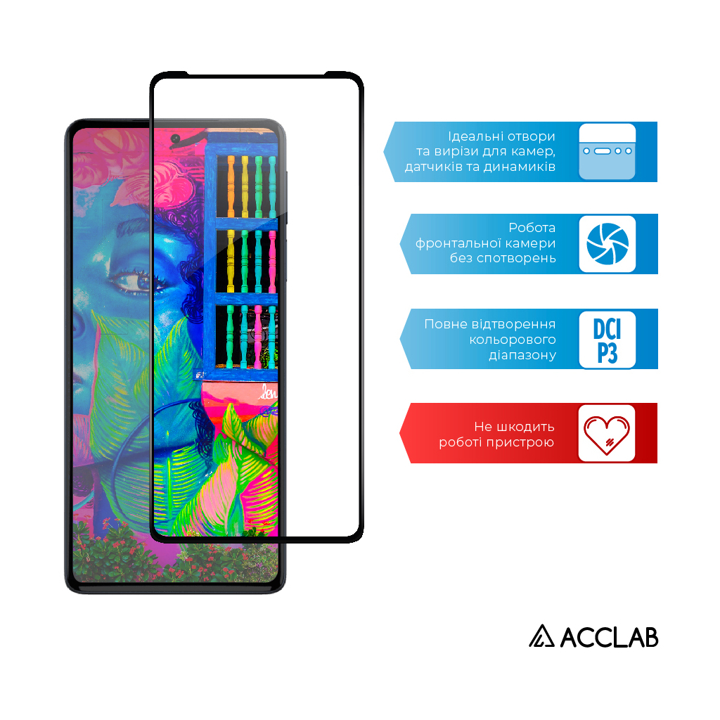Стекло защитное ACCLAB Full Glue MOTO EDGE 30 Pro 5G (1283126528545) - 4
