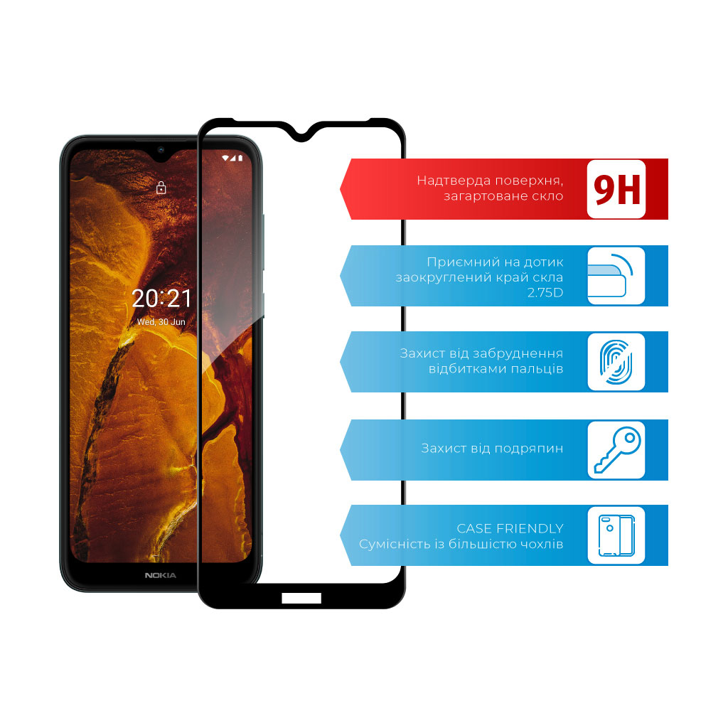 Стекло защитное ACCLAB Full Glue Nokia C30 4G (1283126528798) - 2