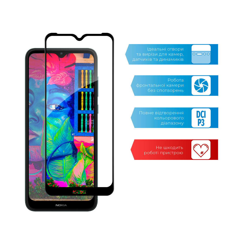 Стекло защитное ACCLAB Full Glue Nokia C30 4G (1283126528798) - 4