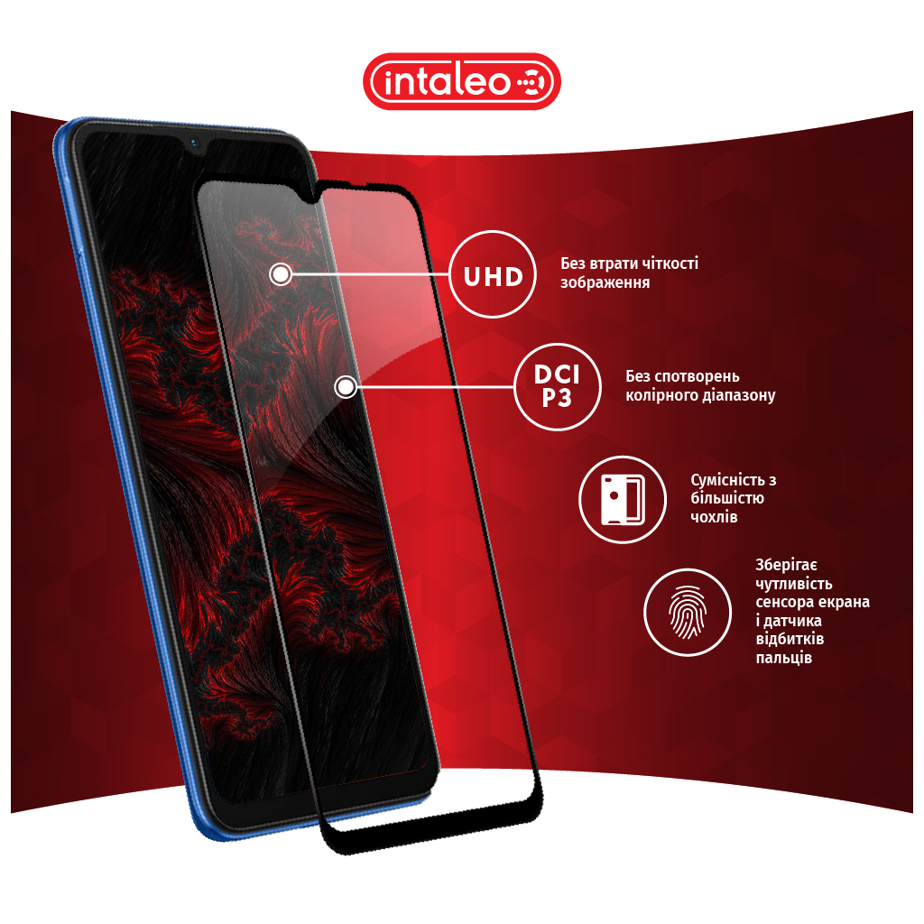 Стекло защитное Intaleo Full Glue Xiaomi Redmi 10C (1283126527173) - 3