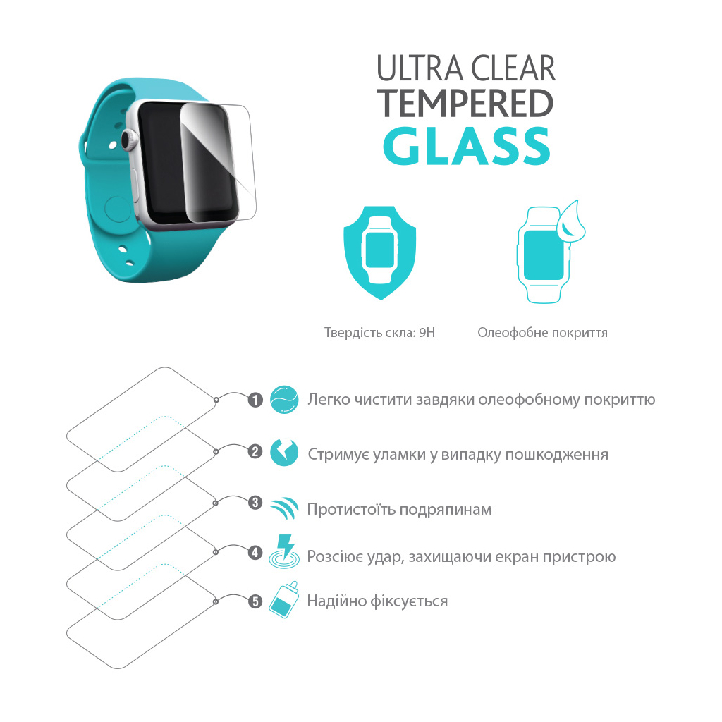 Стекло защитное Piko Full Glue Apple Watch Series 4 40 mm (1283126488962) - 1