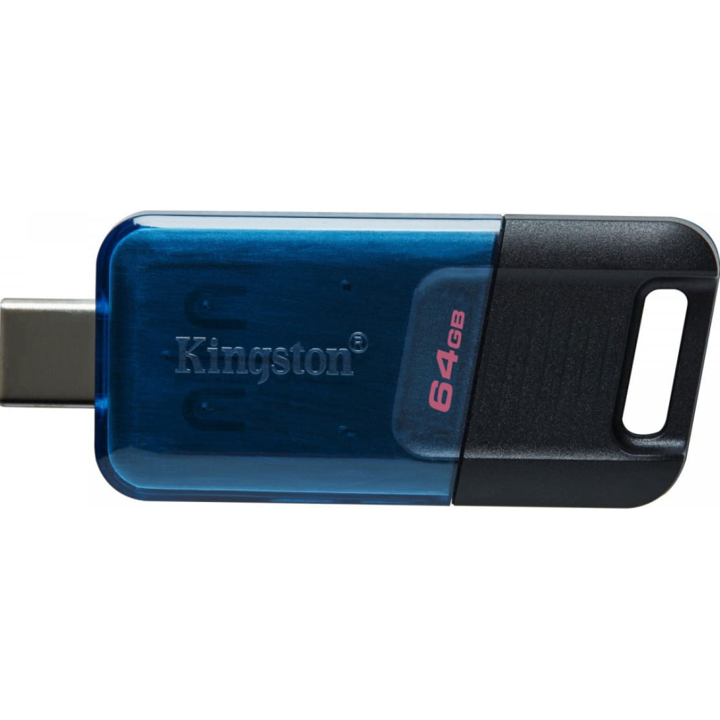 USB флеш накопитель Kingston 64GB DataTraveler 80 M USB-C 3.2 Blue/Black (DT80M/64GB) - 2