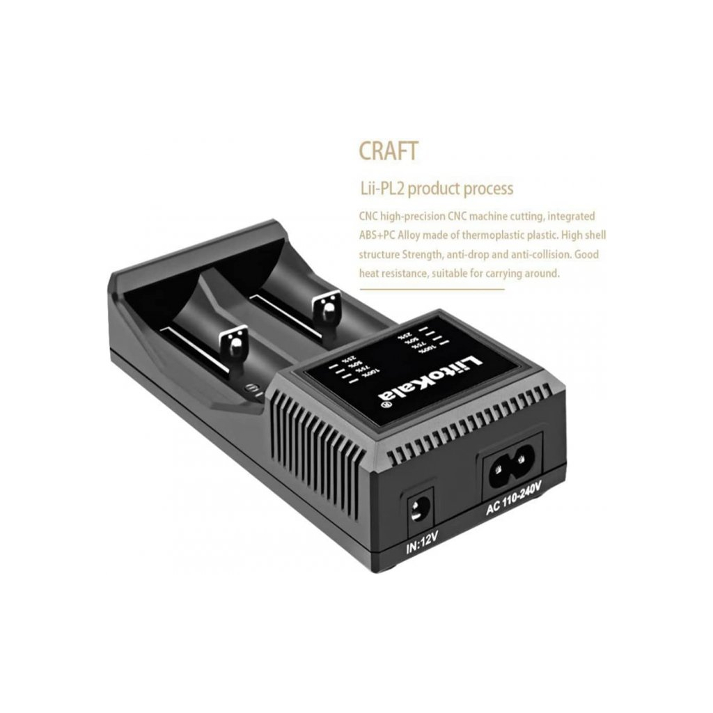 Зарядное устройство для аккумуляторов Liitokala 2 Slots, LED indicator, Li-ion(18650...RCR123...26650), NiMH(AA, AAA, SC, C) (Lii-PL2) - 2
