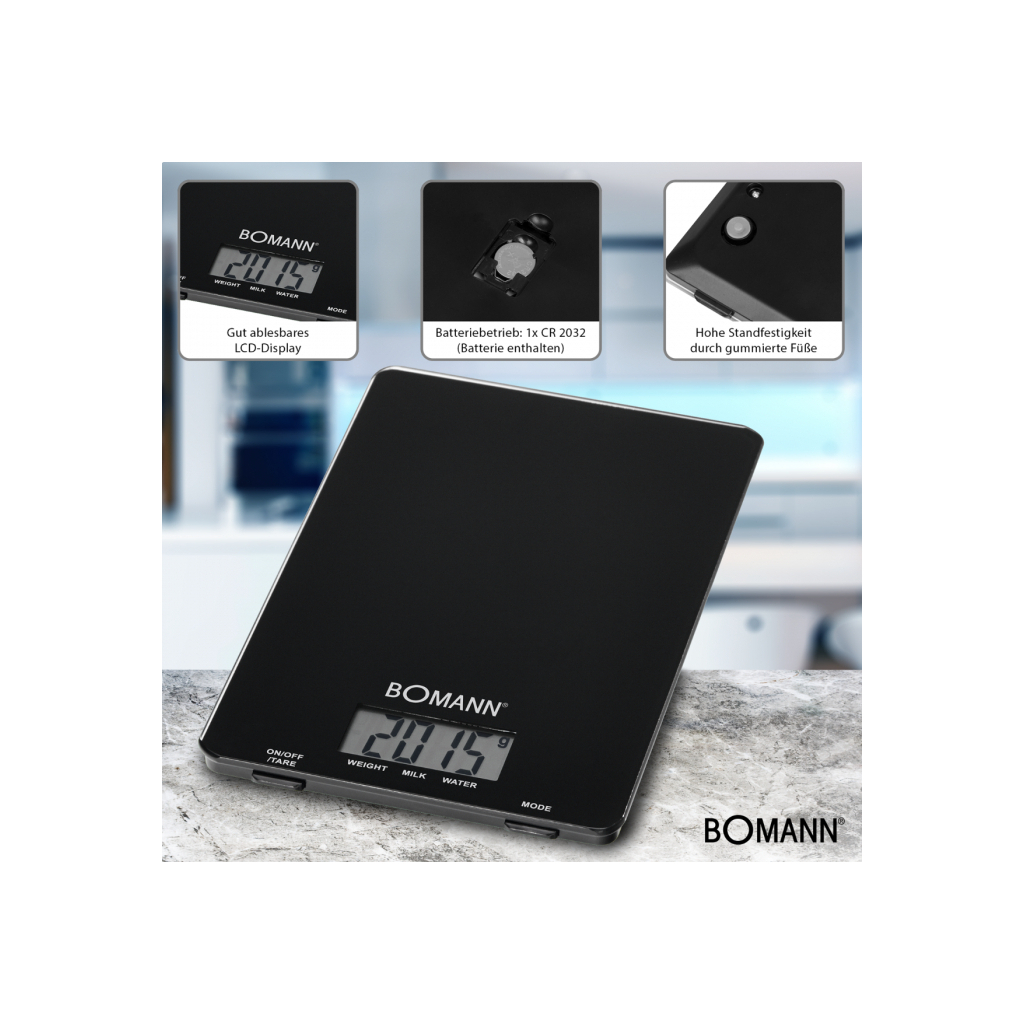 Весы кухонные Bomann KW 1515 CB black (KW1515CB black) - 3