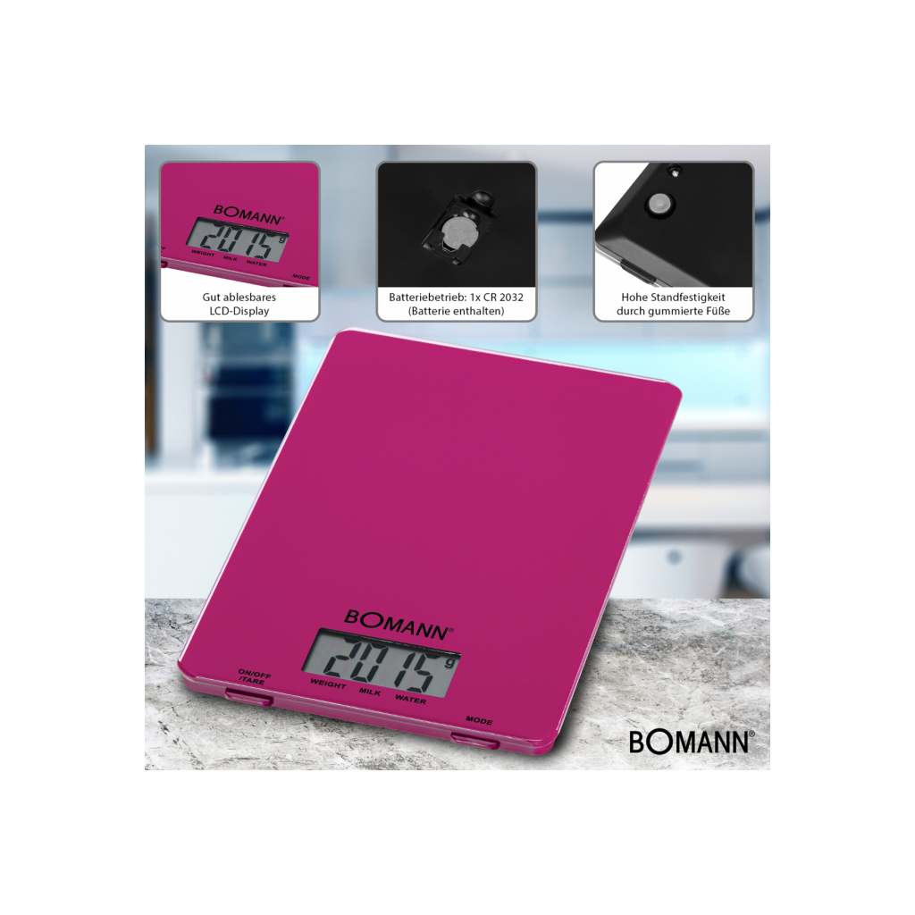 Весы кухонные Bomann KW 1515 CB blackberry (KW1515CB blackberry) - 4