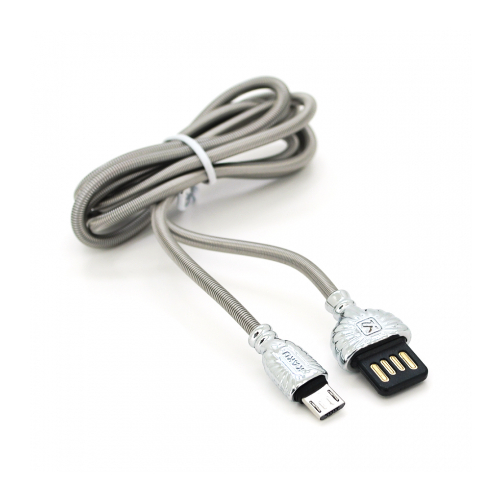 Дата кабель USB 2.0 AM to Micro 5P 1.0m XO Silver 2.8А iKAKU (YT-iK/XO-MS) Дата кабель USB 2.0 AM to Micro 5P 1.0m XO Silver 2.8А iKAKU (YT-iK/XO-MS)