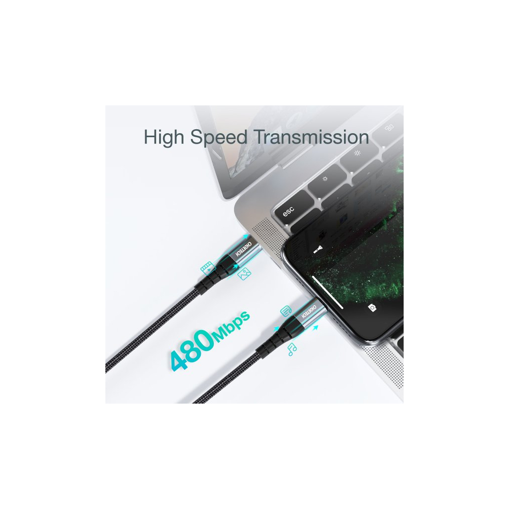 Дата кабель USB-C to Lightning 2.0m MFI Choetech (IP0041-BK) - 8