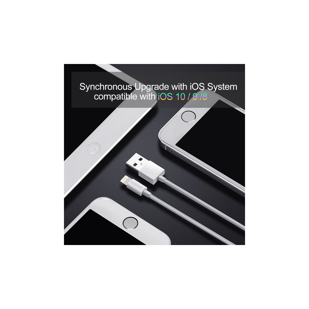 Дата кабель USB 2.0 AM to Lightning 1.2m 2.1A MFI White Choetech (IP0026-WH) - 8