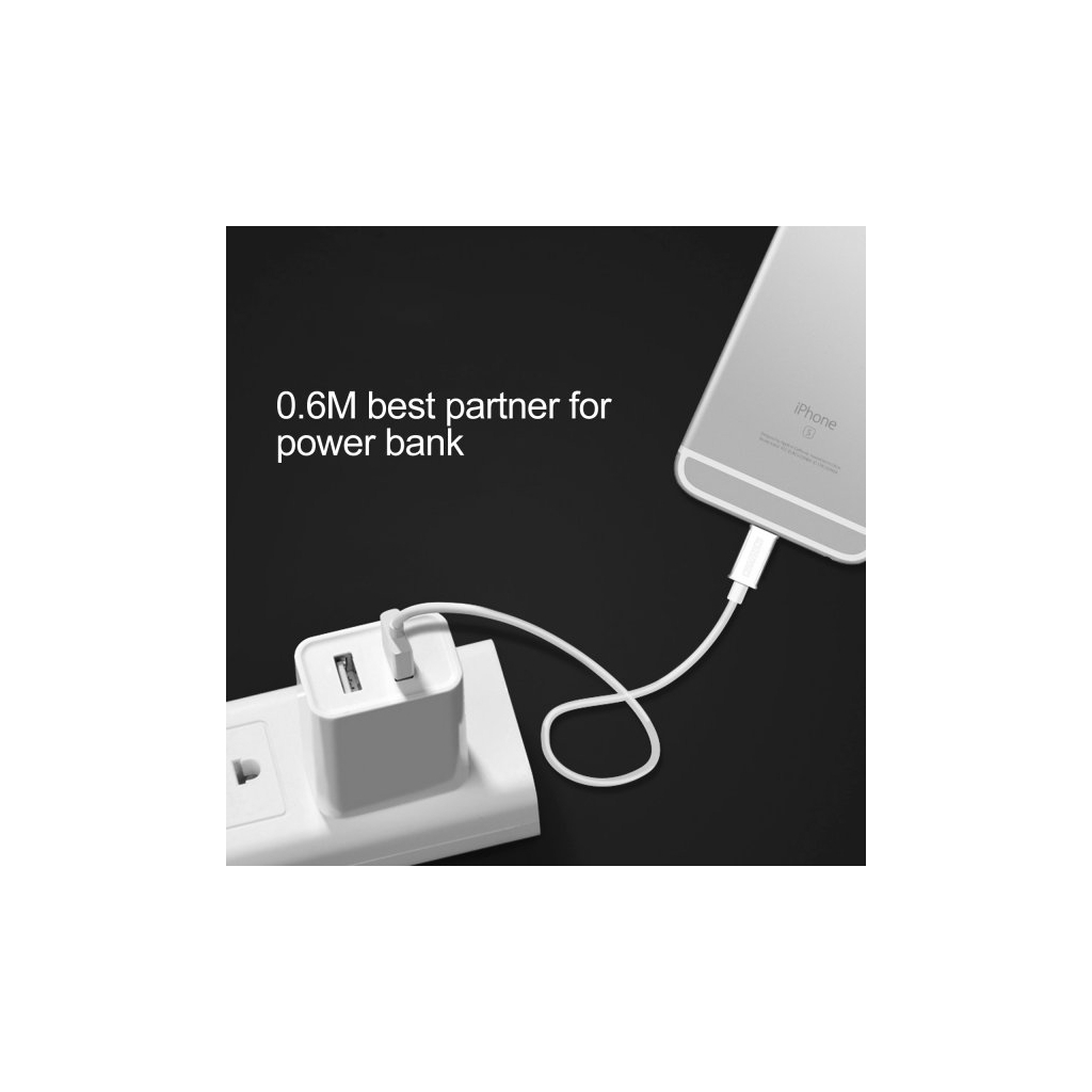 Дата кабель USB 2.0 AM to Lightning 1.2m 2.1A MFI White Choetech (IP0026-WH) - 10