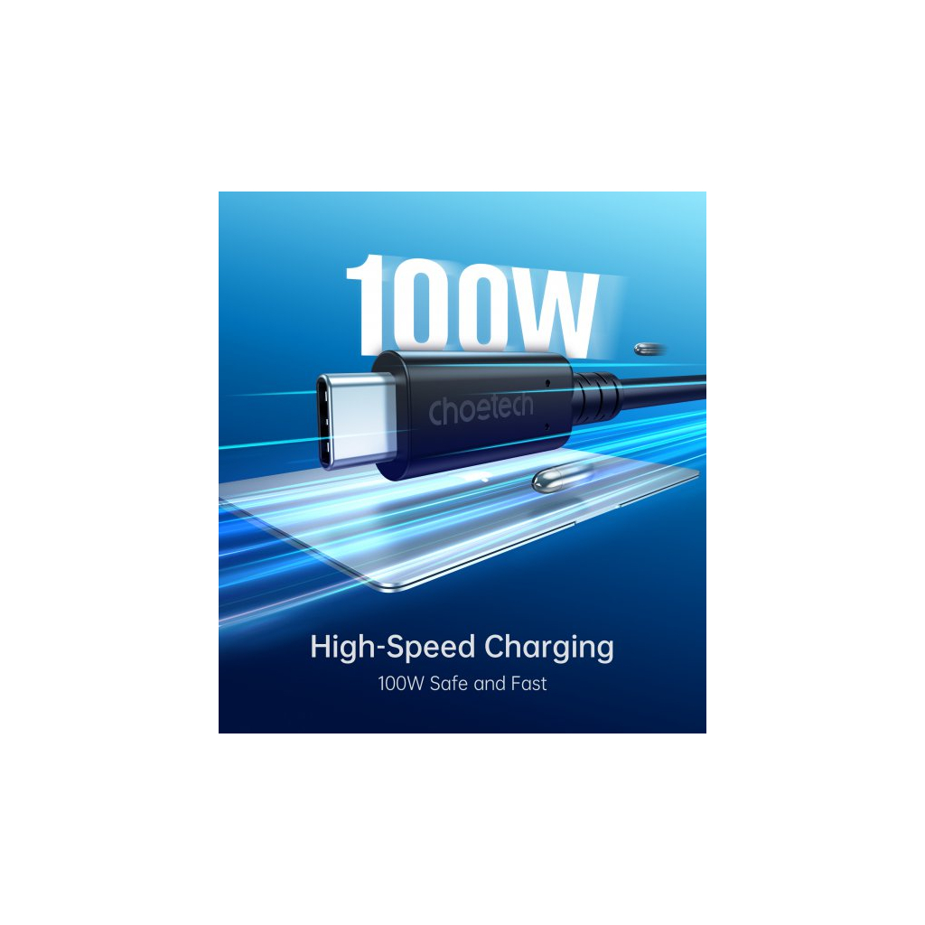 Дата кабель USB4 Type-C to Type-C 0.8m 40Gbps PD 100W 8K60Hz Choetech (XCC-1028-BK) - 4