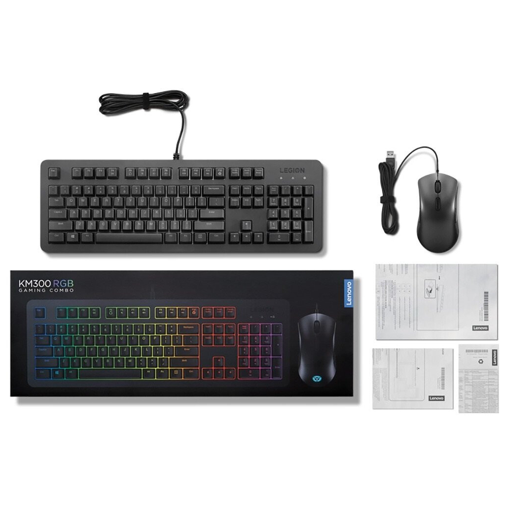 Комплект Lenovo Legion KM300 RGB UA USB Black (GX31L16652) - 3