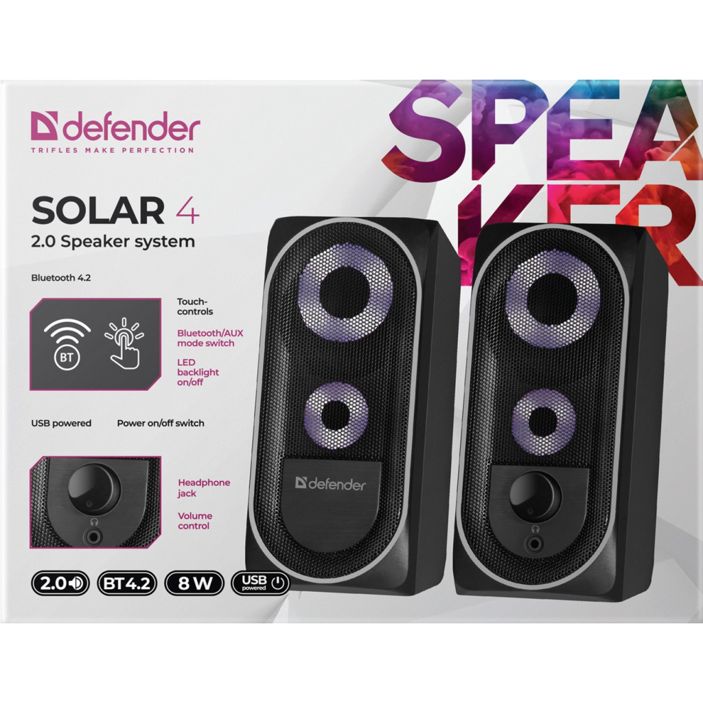 Акустическая система Defender Solar 4 Bluetooth USBBlack (65404) - 6
