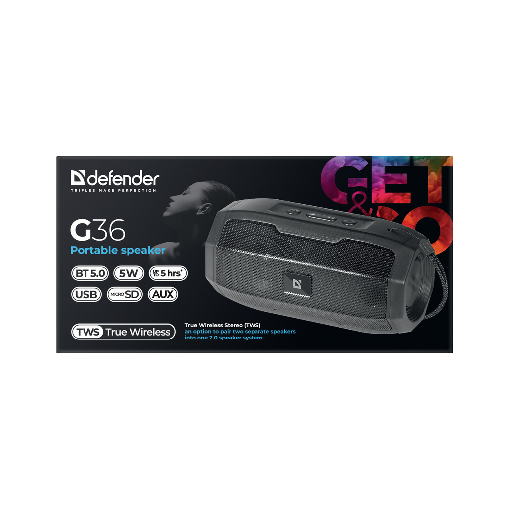 Акустическая система Defender G36 5Вт FM/microSD/USB Black (65036) - 6