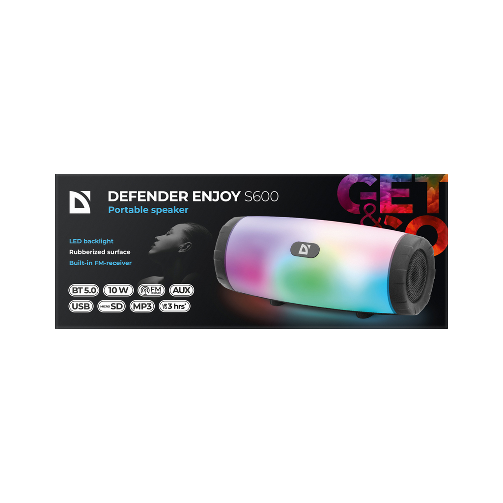 Акустическая система Defender Enjoy S600 10Вт Light/FM/microSD/USB Black (65603) - 5