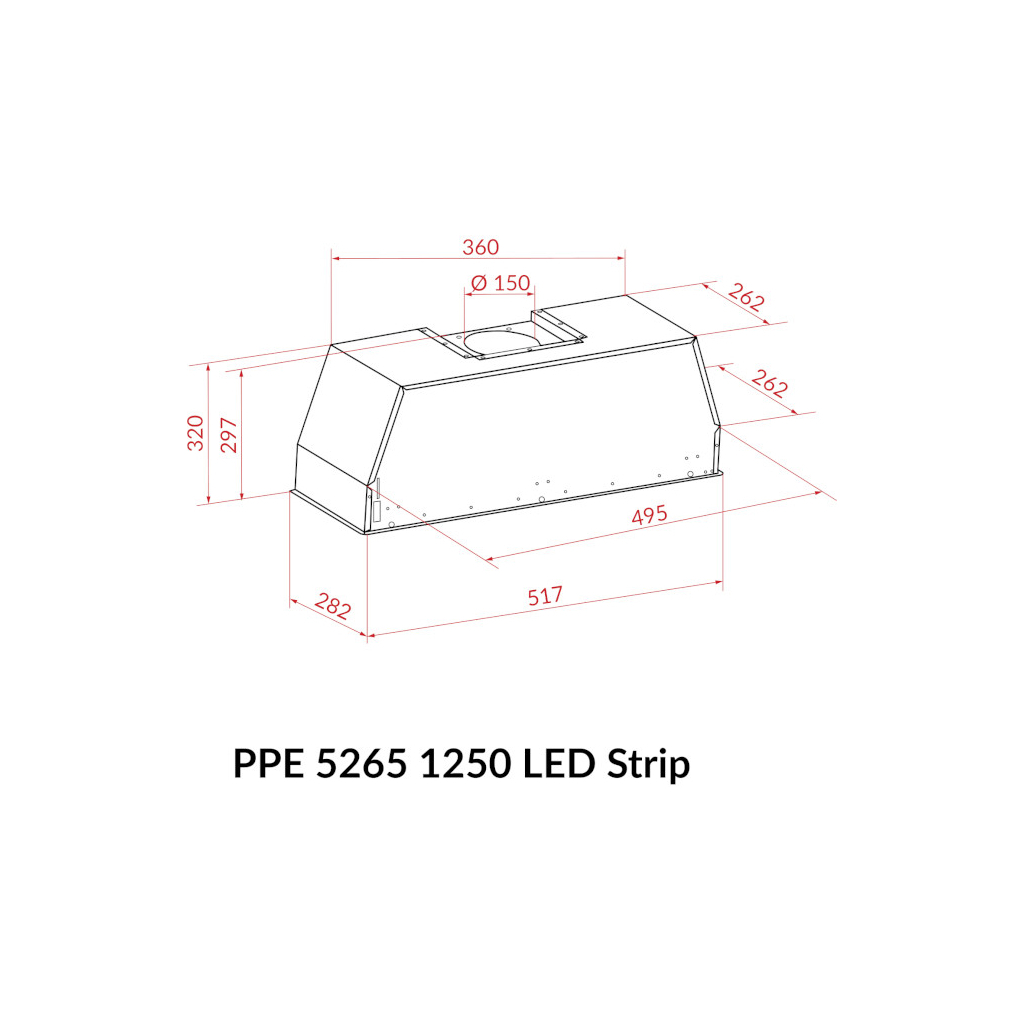 Вытяжка кухонная Weilor PPE 5265 SS 1250 LED Strip - 10 Вытяжка кухонная Weilor PPE 5265 SS 1250 LED Strip - 10
