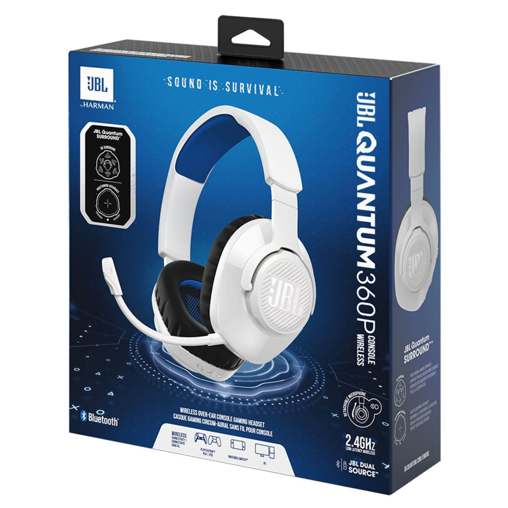 Наушники JBL Quantum 360P Wireless for PS White (JBLQ360PWLWHTBLU) - 9