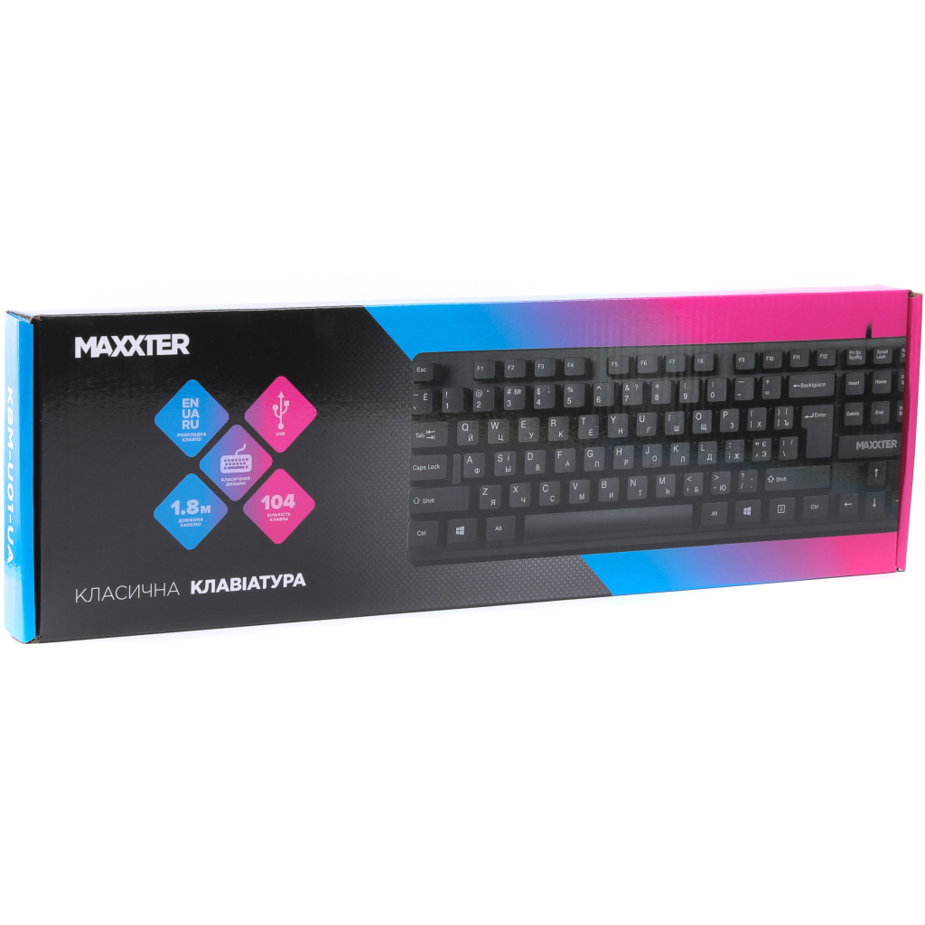 Клавиатура Maxxter KBM-U01-UA USB Black (KBM-U01-UA) - 2