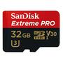 Карта памяти SanDisk 32GB microSD class 10 V30 A1 UHS-I U3 4K Extreme Pro (SDSQXCG-032G-GN6MA) - 1