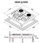 Варочная поверхность Perfelli HKM 62490 BL - 7