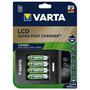 Зарядное устройство для аккумуляторов Varta LCD Ultra Fast Plus Charger +4*AA 2100 mAh (57685101441) - 2