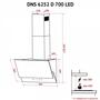 Вытяжка кухонная Perfelli DNS 6252 D 700 SG LED - 3